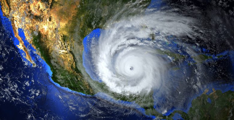 Hurricane Approaching The American Continent Visible Above The E
